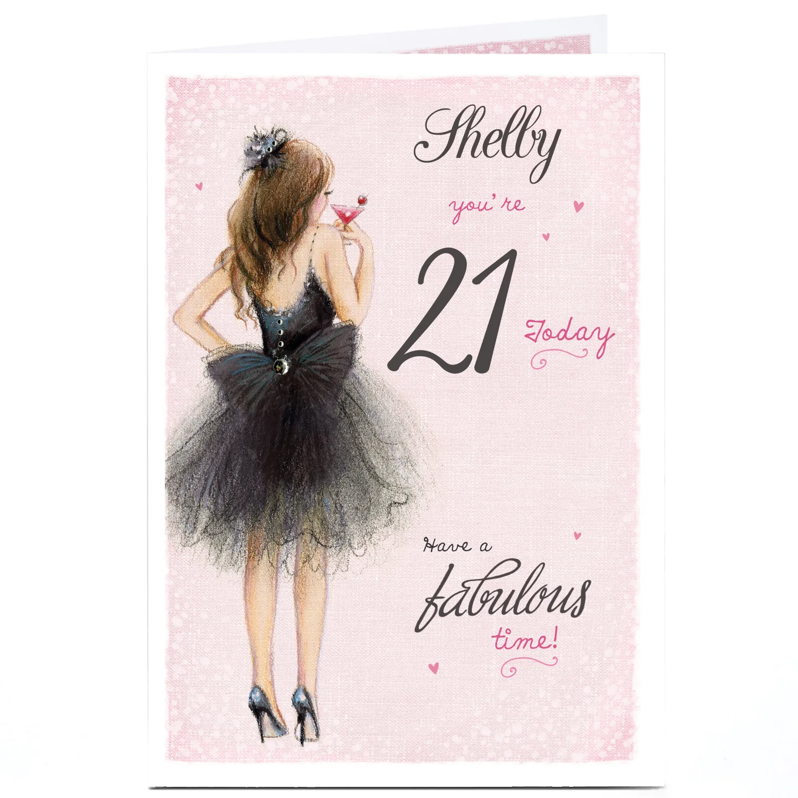 Card Factory Personalised Birthday Card - Glamorous Tutu, Editable Age