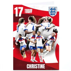 Card Factory Personalised Birthday Card - Lionesses England Team 17 Today