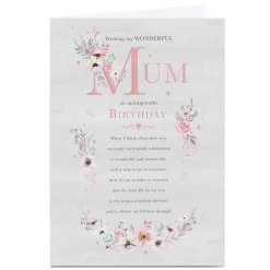 Personalised Birthday Card - Unforgettable Birthday Poem, Mum For Mum|Mum