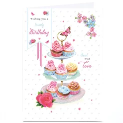 Card Factory Personalised Birthday Card - Wishing You A Lovely Birthday Sent With Love