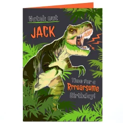 Kids Card Factory Personalised Birthday Card - Dinosaur Birthday