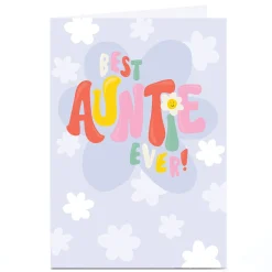 Card Factory Personalised Birthday Card - Hippy Best Auntie Ever