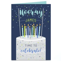 Kids Card Factory Personalised Birthday Card - Time To Celebrate Cake