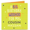 Card Factory Personalised Birthday Card - Big Woohoo! Lime