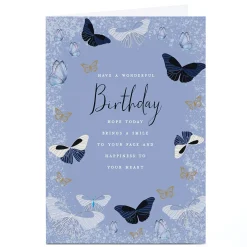 Hot Personalised Birthday Card - Brings a Smile Butterflies For Friend|Female Friend