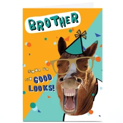 Clearance Personalised Birthday Card - Keep up the Good Looks, Brother For Brother|Funny