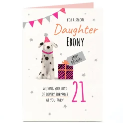 Hot Personalised Birthday Card - Lovely Surprises, Dalmatian , Editable Age 21St Birthday|Editable Age
