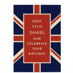 Discount Personalised Birthday Card - Keep Calm Birthday|For Him