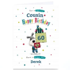 Discount Personalised Birthday Card - Cousin Dog & Gifts, Editable Age For Son|60Th Birthday