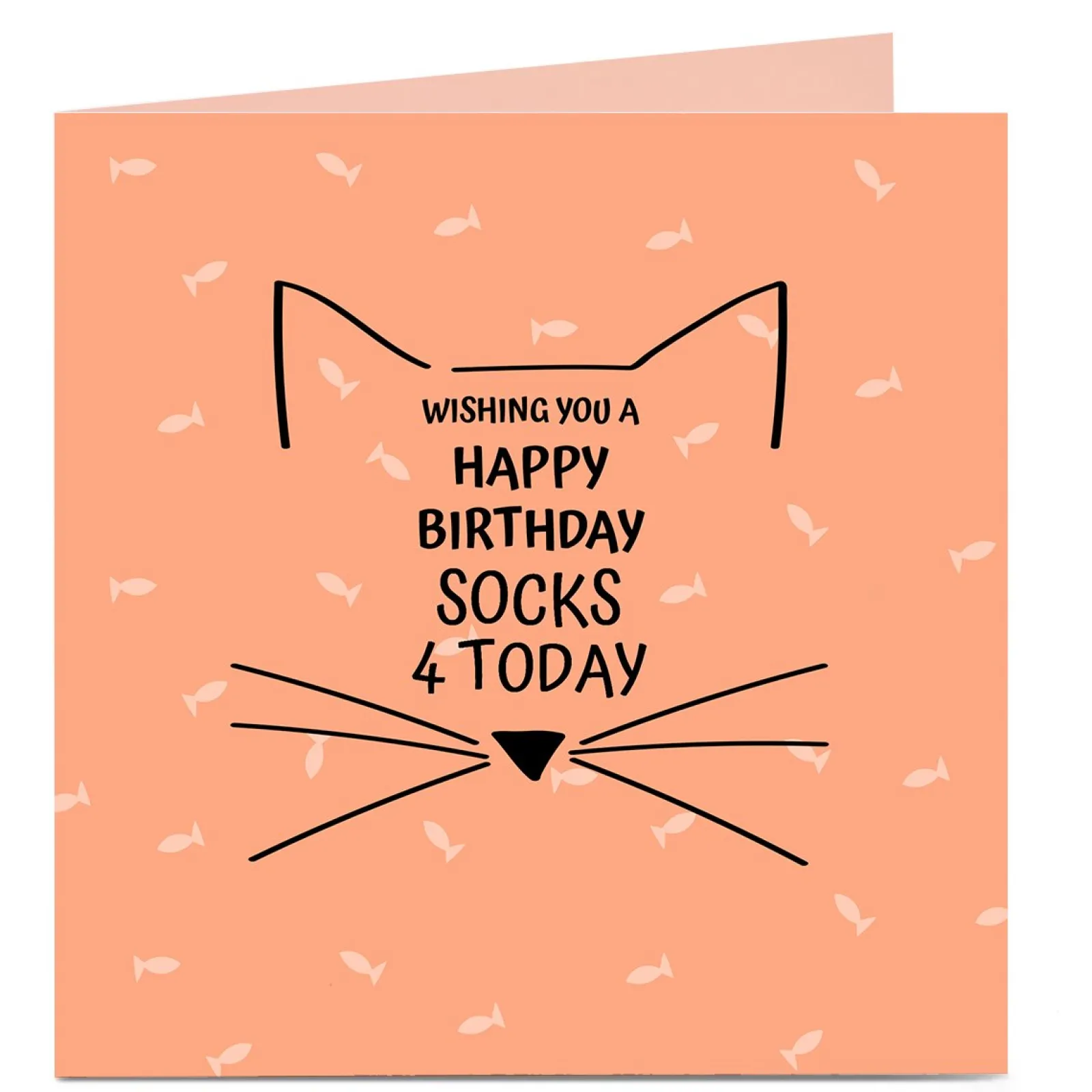 Sale Personalised Birthday Card - Cat Face Kids Funny|For Kids