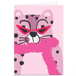 Outlet Personalised Birthday Card - Leopard in sunglasses Kids For Friend|Any Occasion
