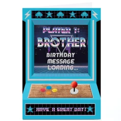 Personalised Birthday Card - Arcade Game Player 1, Brother For Brother|Birthday