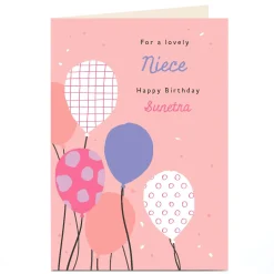 Personalised Birthday Card - Niece Happy Birthday Balloons For Niece|Birthday