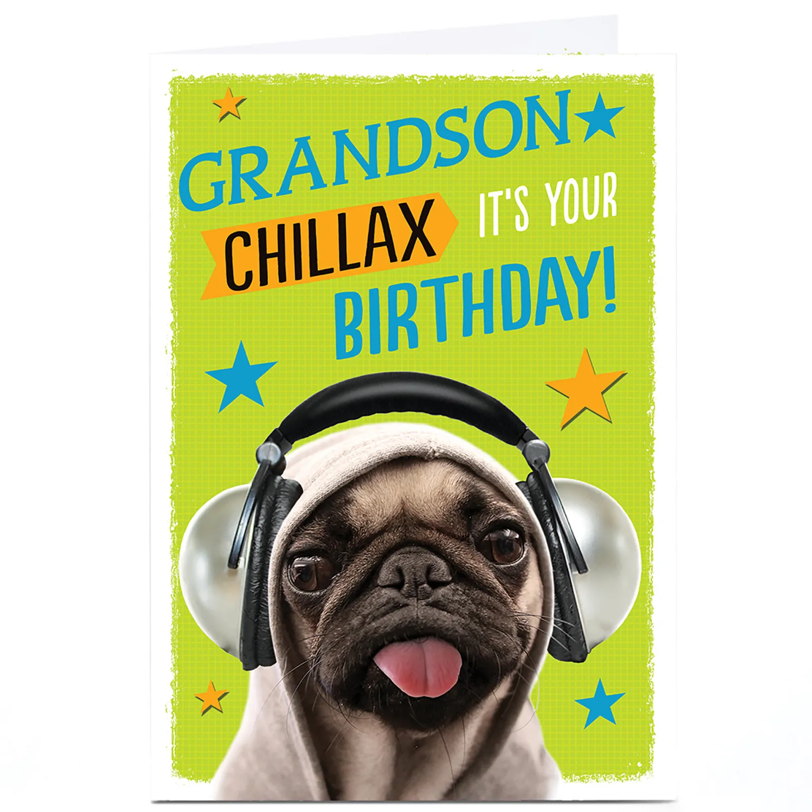 Online Personalised Birthday Card - Chillax Pug Grandson Kids For Grandson|Grandson