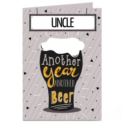 Discount Personalised Birthday Card - Uncle Another Year Another Beer For Uncle|Funny