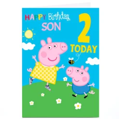 Kids Card Factory Personalised Birthday Card - Peppa Pig Son, Any Age