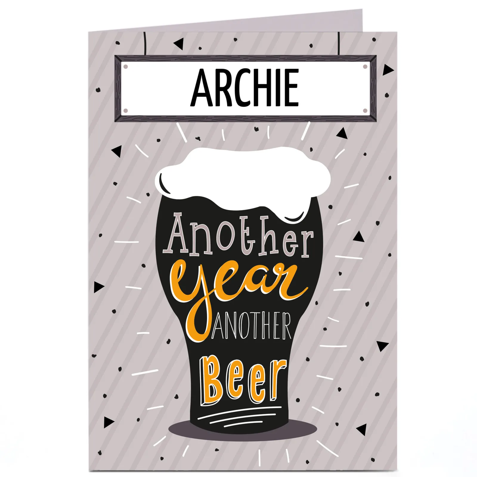 Card Factory Personalised Birthday Card - Another Year Another Beer