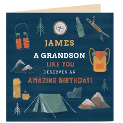 Card Factory Personalised Birthday Card - Camping Gear