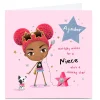Kids Card Factory Personalised Birthday Card - Popstar Girl Niece