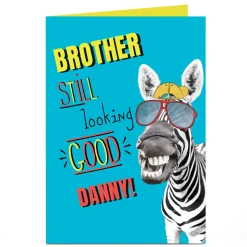 Card Factory Personalised Birthday Card - Still Looking Good Zebra