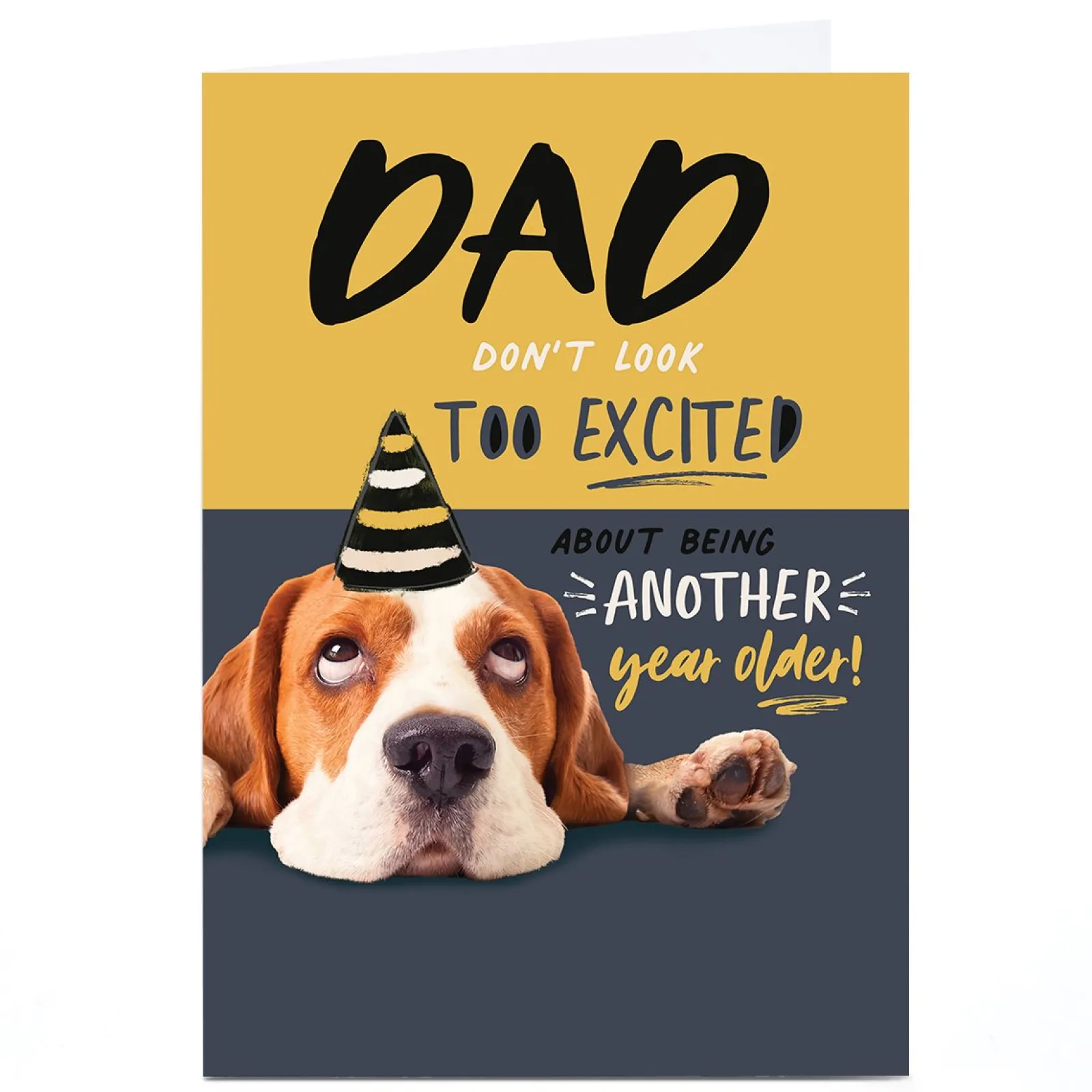 Card Factory Personalised Birthday Card - Don't Look Too Excited, Dad