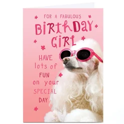 Card Factory Personalised Birthday Card - Fabulous Birthday Girl