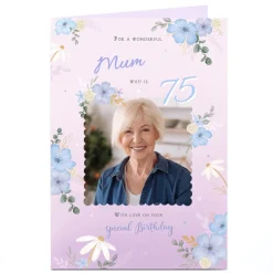 Card Factory Personalised Birthday Card Photo Card - Wonderful Mum, Editable Age
