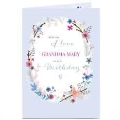Sale Personalised Birthday Card - Floral Wreath For Grandma|Birthday