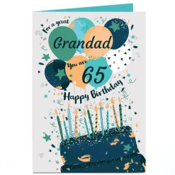 Online Personalised Birthday Card - Grandad 65, Editable Age For Grandad|Editable Age