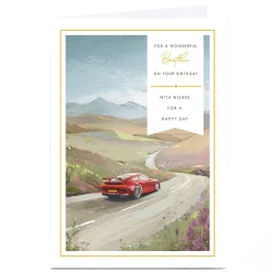 Discount Personalised Birthday Card - Classic Car Countryside, Brother For Brother|Birthday