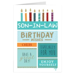 Card Factory Personalised Birthday Card - Son-in-Law, Birthday Wishes