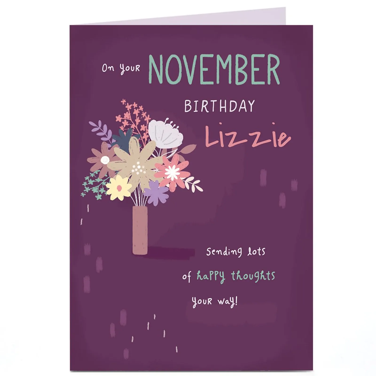 Best Personalised Birthday Card - November Happy Thoughts Birthday|For Her