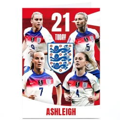New Personalised Birthday Card - Lionesses England 21 Today For Niece|For Granddaughter