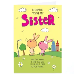 Card Factory Personalised Birthday Card - There To Pick You Up, Sister