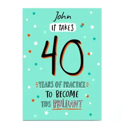 BOY Card Factory Personalised Birthday Card - Brilliant 40th