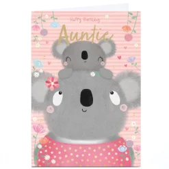 Best Personalised Birthday Card - Cute Koalas, Auntie For Auntie|Birthday