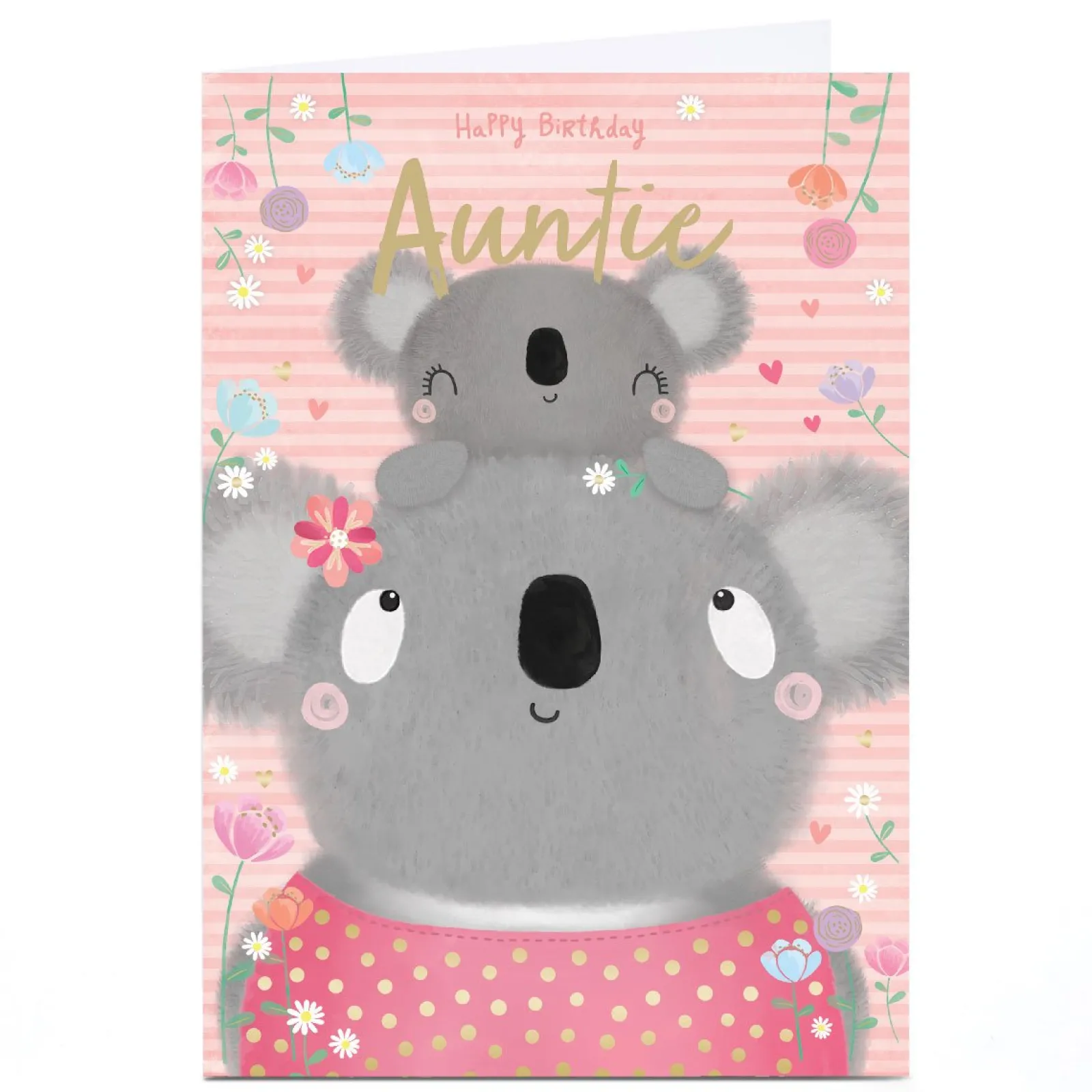 Best Personalised Birthday Card - Cute Koalas, Auntie For Auntie|Birthday