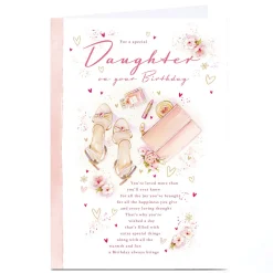 Card Factory Personalised Birthday Card - Pink Pastels Extra Special Things, Daughter