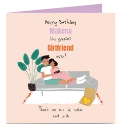 Card Factory Personalised Birthday Card - Greatest Girlfriend Ever!
