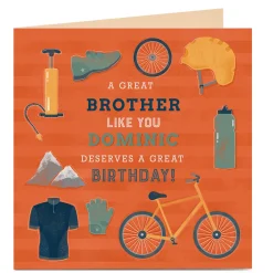 Best Personalised Birthday Card - Mountain Bike Gear For Brother|Birthday