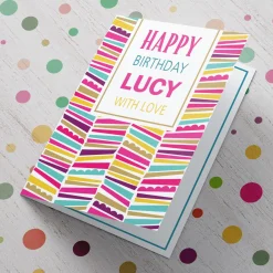Best Personalised Birthday Card - Multicoloured Pattern Kids For Kids|Birthday