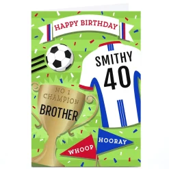 Discount Personalised Birthday Card - Football Shirt Brother For Brother|Birthday
