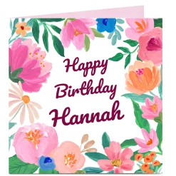 Hot Personalised Birthday Card - Spring Flowers, Any Name For Sister|For Niece
