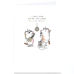 Card Factory Personalised Birthday Card - Same Kind of Weird Unicorns