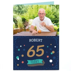 Online Personalised Birthday Card Photo Card - 65 ToDay Card, Editable Age For Husband|For Dad