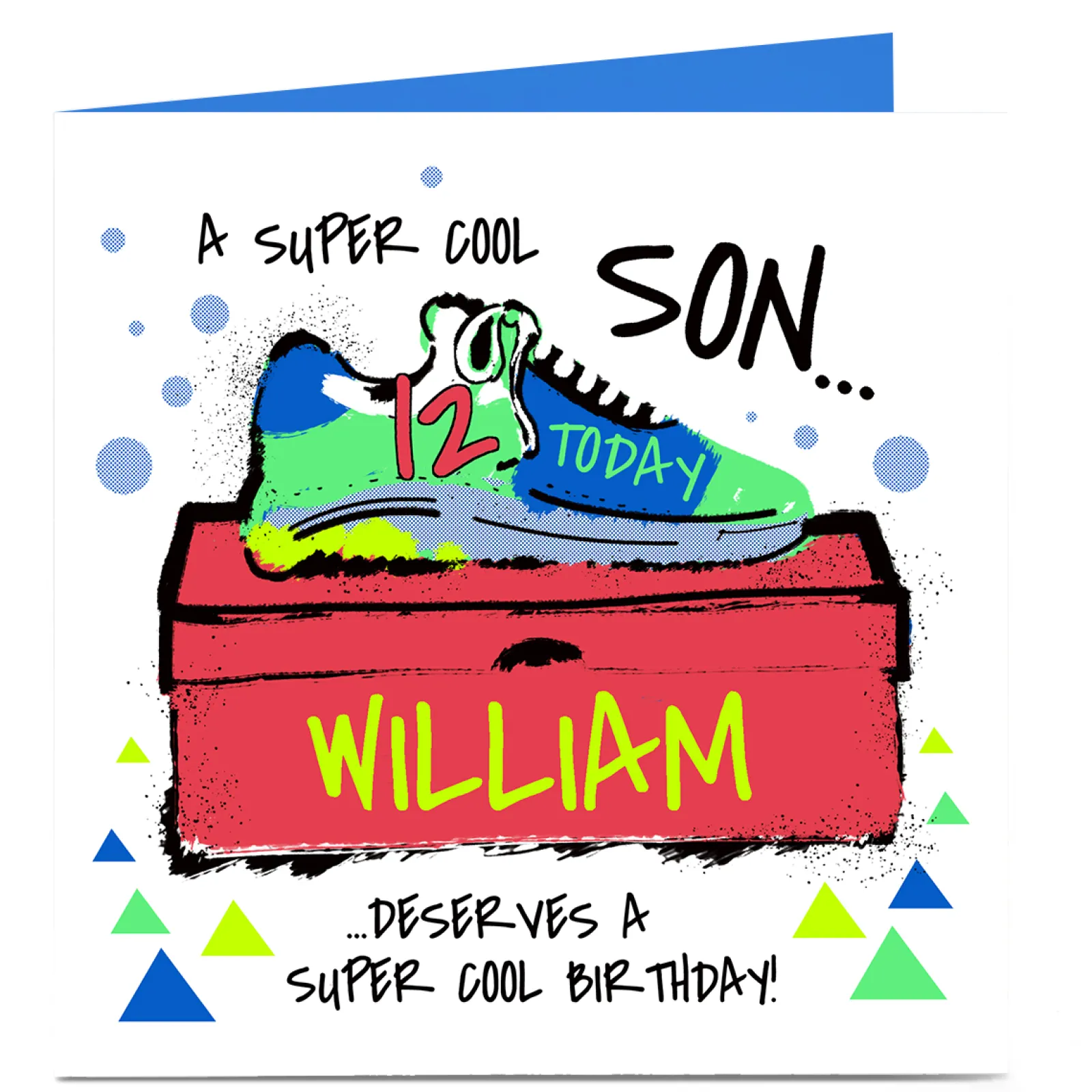 Kids Card Factory Personalised Birthday Card - A Super Cool..., Editable Age