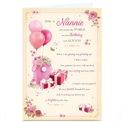 Outlet Personalised Birthday Card - On Your Birthday and Always Poem, Nannie Birthday|For Her
