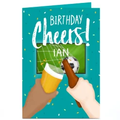 Best Personalised Birthday Card - Cheers Footie & Beer Birthday|For Him
