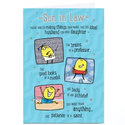 Card Factory Personalised Birthday Card - Patience of a Saint, Son In Law