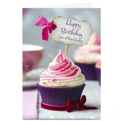 Kids Card Factory Personalised Birthday Card - Cupcake Sign